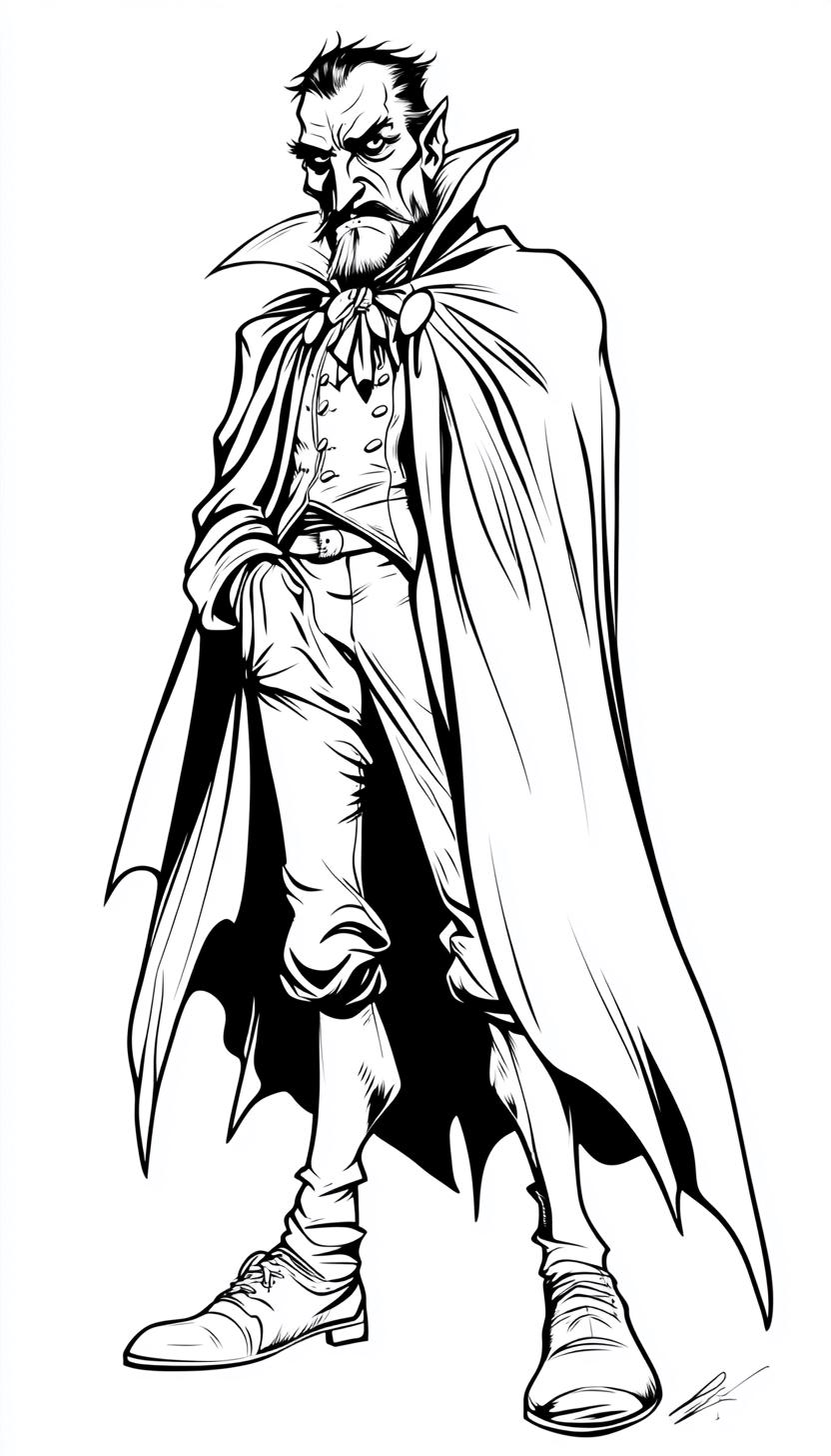 Dracula Cartoon Line Art Illustration Black and White Bundle 1 54 ...