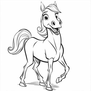 Paquete de dibujos animados de caballos 2.72 Arte de línea digital Ai Svg-Png