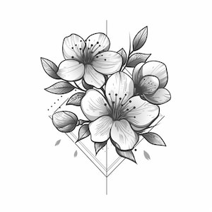 桜のロゴアート ブラック/ホワイト ラインアート バンドル 3 48 デジタル ラインアート Ai SVG PNG