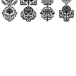 Rose Blossoms Byzantine Style Black/white Line Art Bundle 1 55 Digital ...