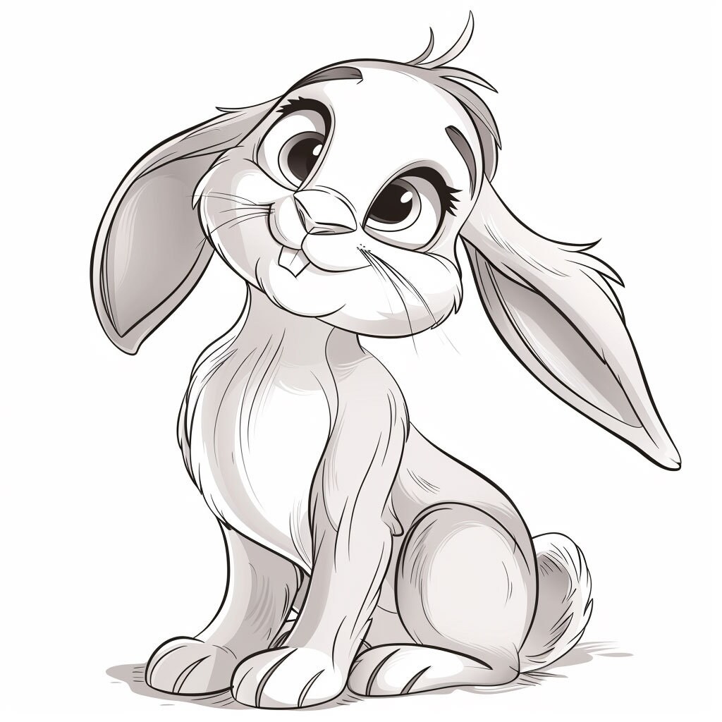 Lop Rabbit Cartoon Rabbit Lop Style Cartoon Bundle 2 70 Digital Line Ai Art PNG SVG ...