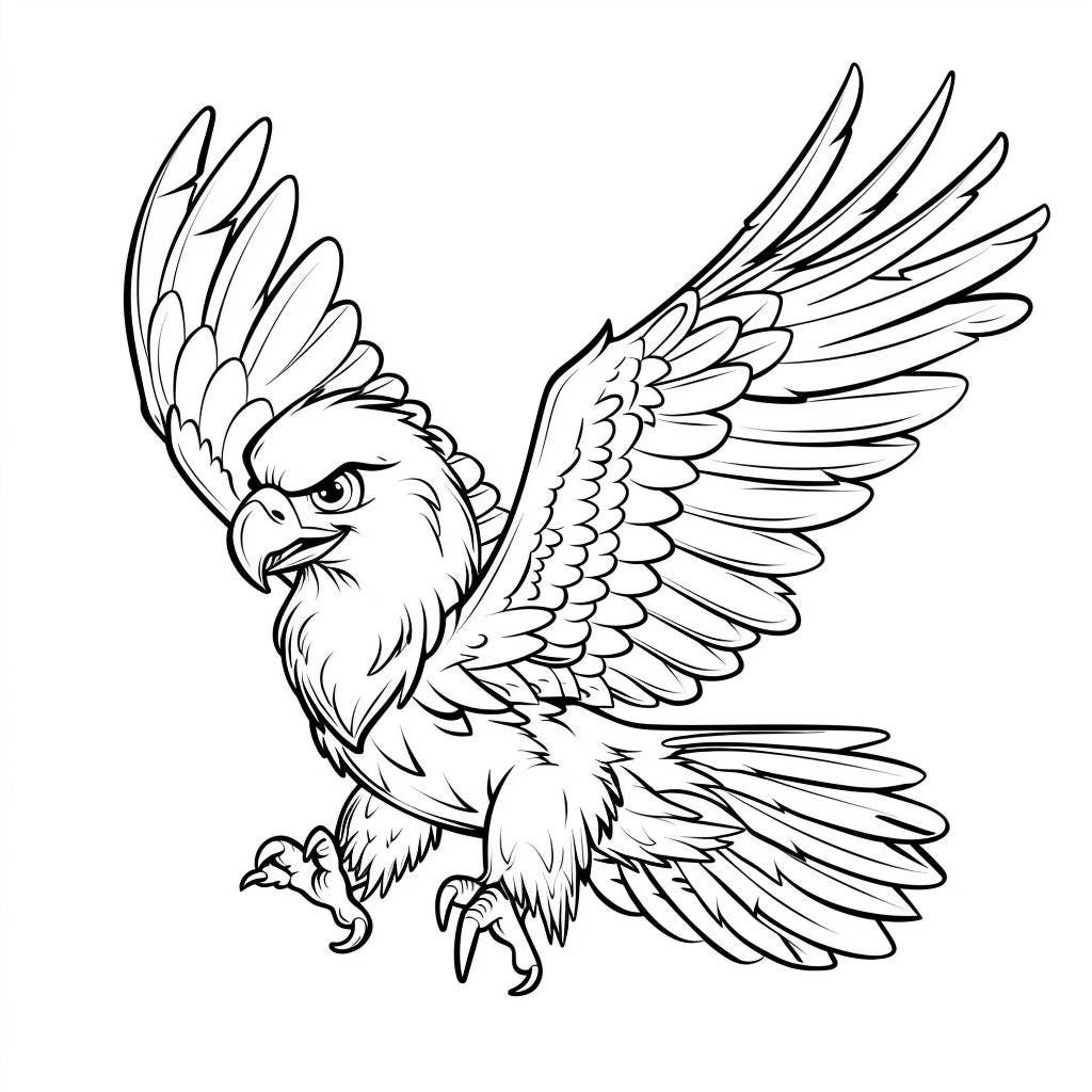 Eagle Bald Cartoon Black and White Bundle 2 68 Digital Ai Line Art PNG ...