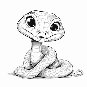 Schlangen-Karikatur-Schwarzweiß-Bundle 1 58 Digital Line Art Ai SVG-Png