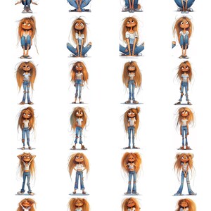 Student Groovy Alice Cartoon Line Art Illustration Color Bundle 2 36 ...