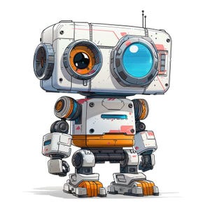 Robots Cartoon Bundle 5  48 Digital Line Art AI  Svg Png