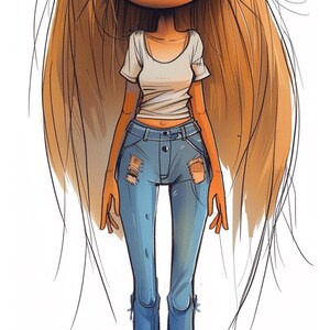 Student Groovy Alice Cartoon Line Art Illustration Color Bundle 2 36 ...