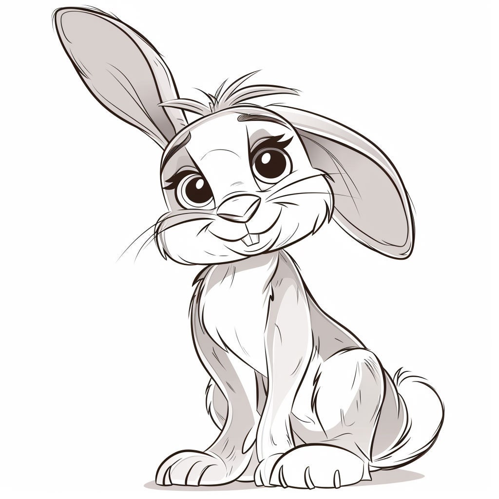 Lop Rabbit Cartoon Rabbit Lop Style Cartoon Bundle 2 70 Digital Line Ai Art PNG SVG ...
