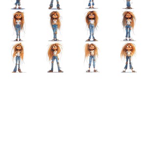 Student Groovy Alice Cartoon Line Art Illustration Color Bundle 2 36 ...