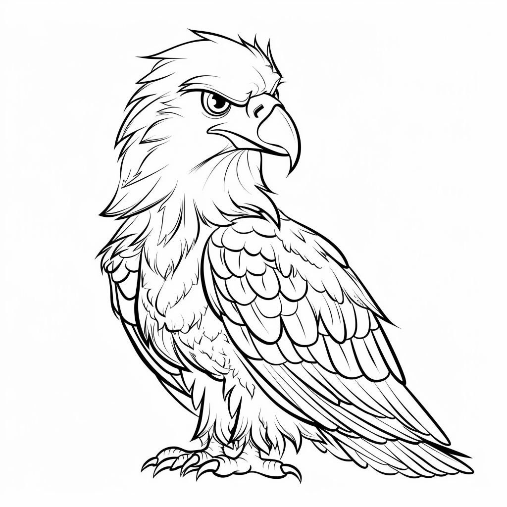 Eagle Bald Realistic Line Art Illustration Black and White Bundle 1 45 ...