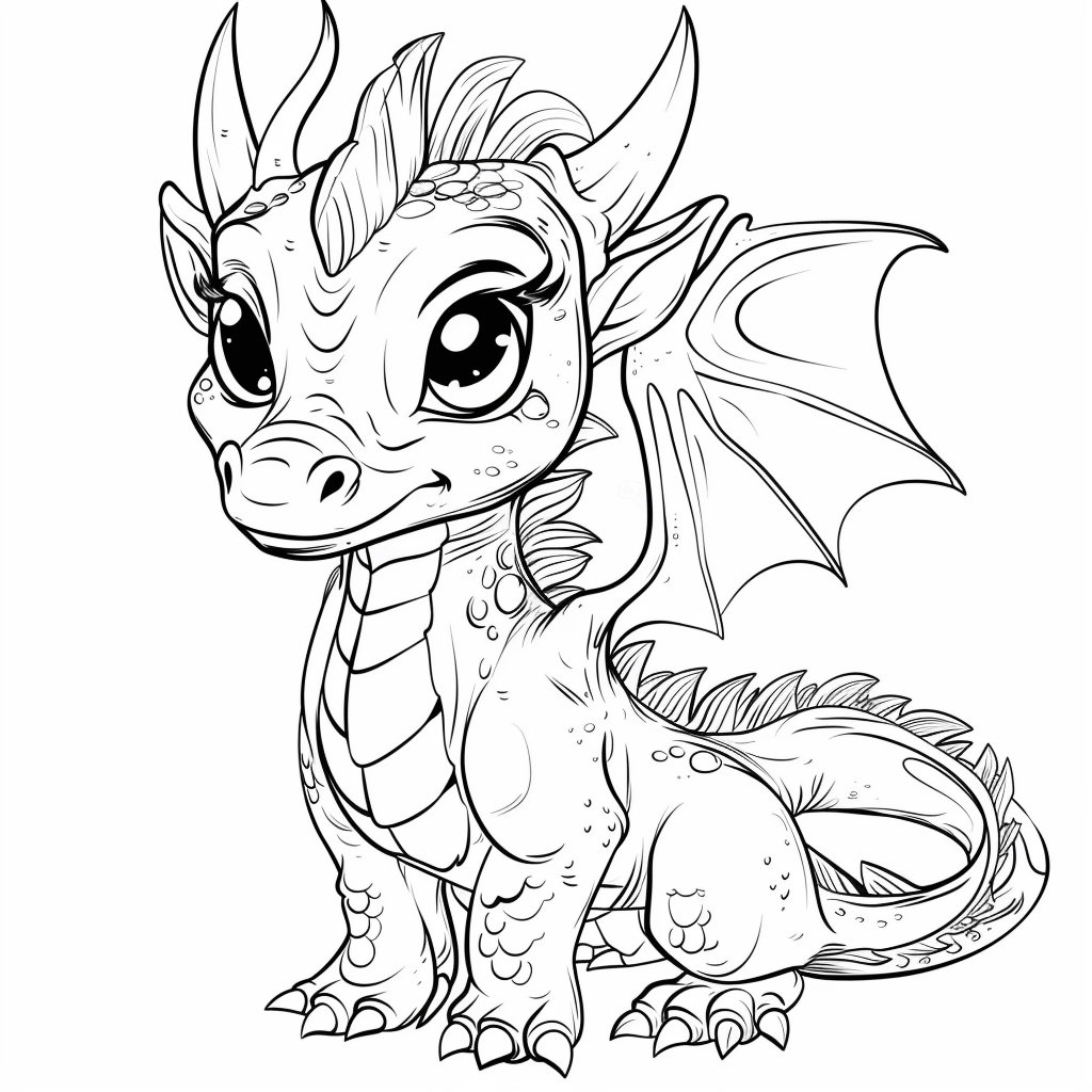 ドラゴン漫画の白黒バンドル3 85デジタルAI線画PNG-SVG-JPG（デジタル