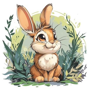 Rabbit-Forrest Cartoon Color Bundle 2  26  Digital Line Art AI  PNG SVG