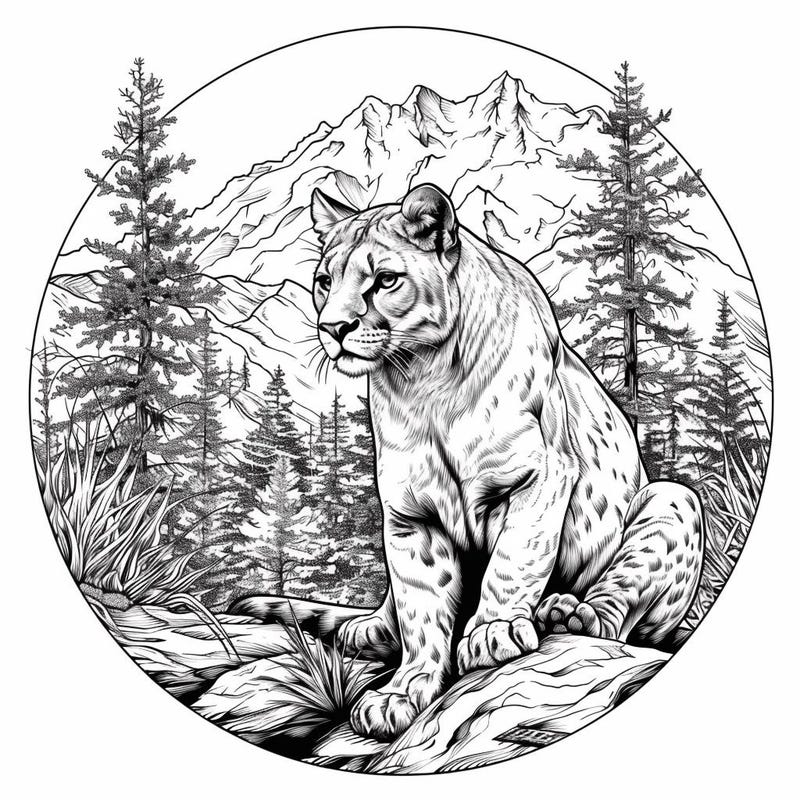 Mountain Lion Art - Etsy