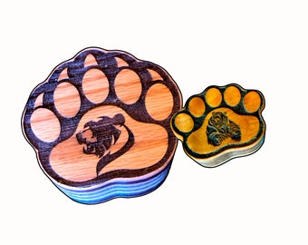 Cute Bear Paw Jewelry Storage Box Templates - Set of 2 - Bear Paw Multi Layer Boxes