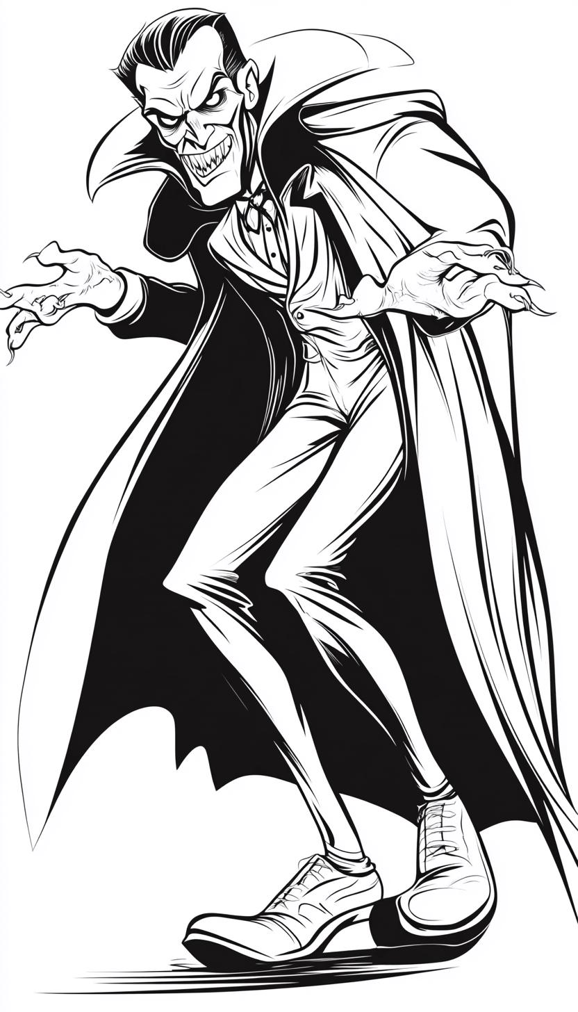Dracula Cartoon Line Art Illustration Black and White Bundle 2 48 ...