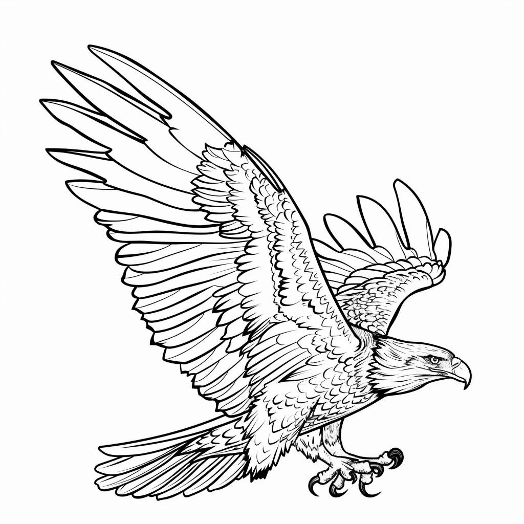 Eagle Bald Realistic Line Art Illustration Black and White Bundle 2 43 ...
