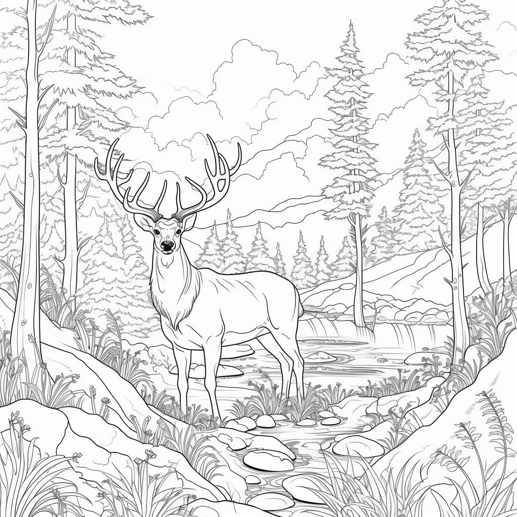 Lbart Elk Bundle 1 Lightburn Line Art 27 AI Images Ibart - Dxf - Svg ...