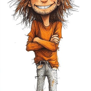 Student Groovy Male Cartoon Line art illustration  Color  Bundle 1   40  Digital Line Art Ai  Svg-Png
