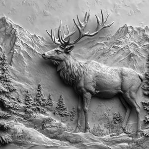 Elk Forrest Bas Relief illustration  Greyscale  Bundle 2   24 Digital Ai Line Art PNG-SVG (Digital Download)