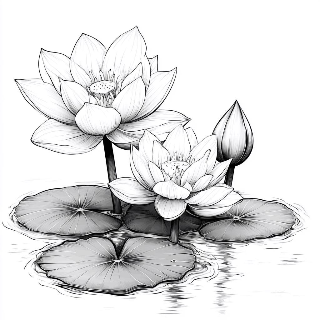 Lelie tekening - Etsy België, image size:1024x1024