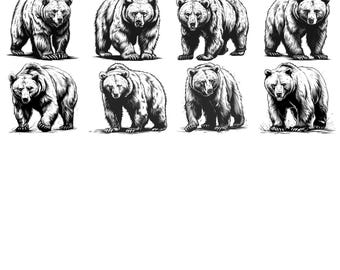 クマのイラスト集 2 62点 デジタルAI線画 PNG-SVG (デジタル