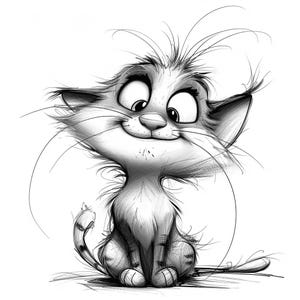 Paquete de dibujos animados de gatos locos en color 1 línea de arte digital 48 imágenes SVG-Png Ai