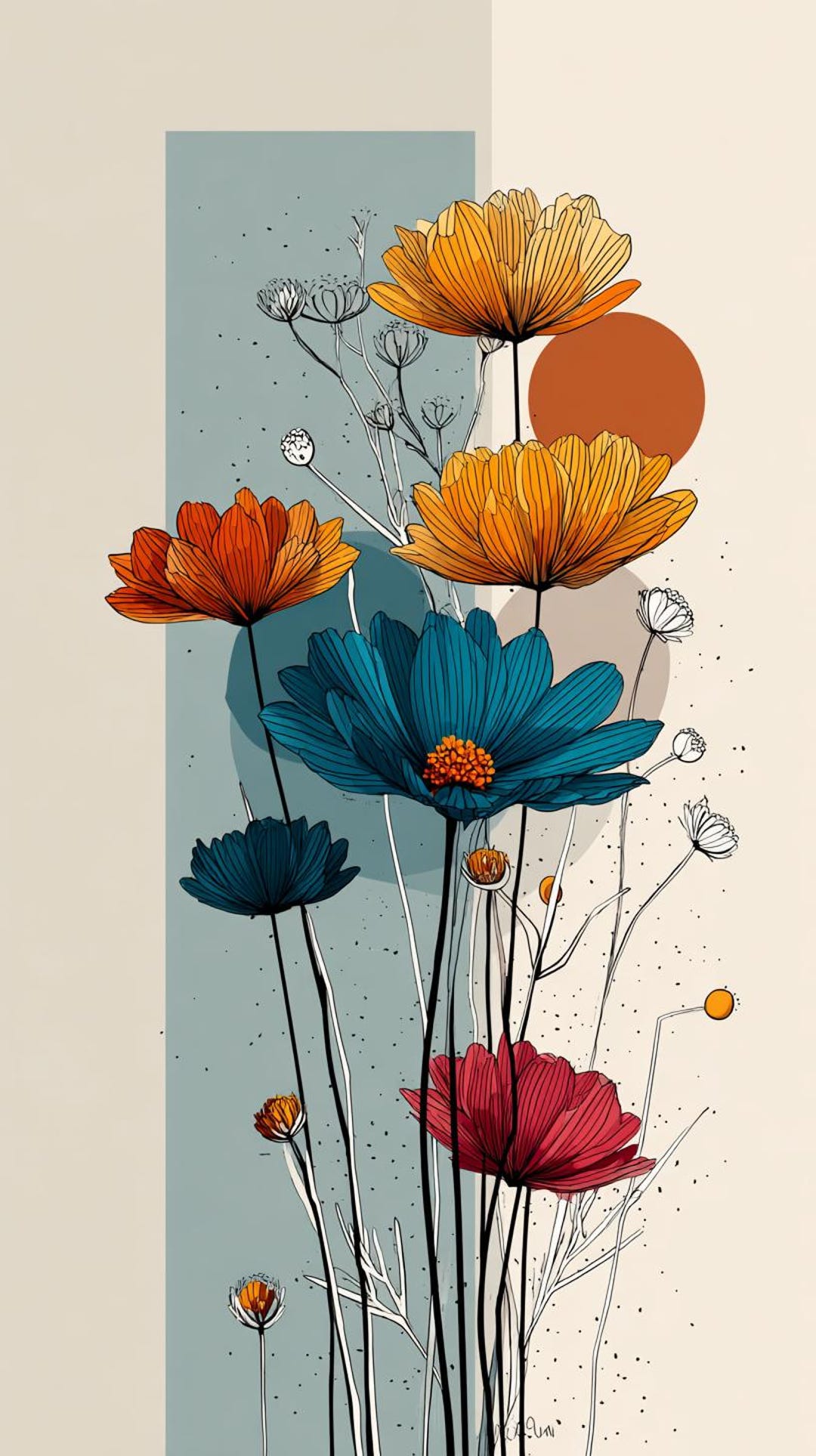 Spring Flowers Line Art Color Bundle 2 18 Digital Line Art Svg-png Ai ...