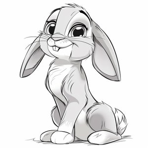Rabbit Lop Style Cartoon Bundle 1    70  Digital Line Art Ai  PNG SVG