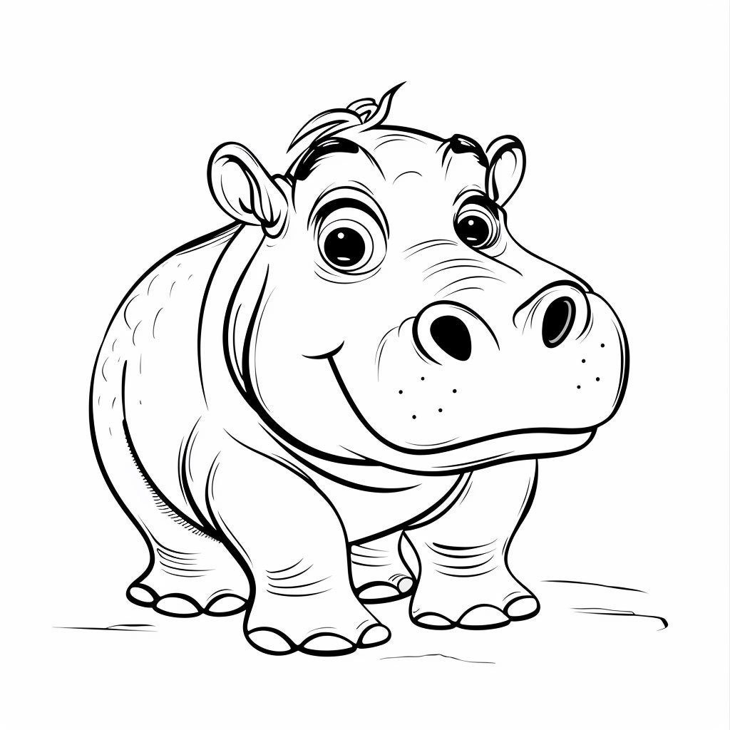 Het nijlpaard tekening - Etsy België, image size:1024x1024