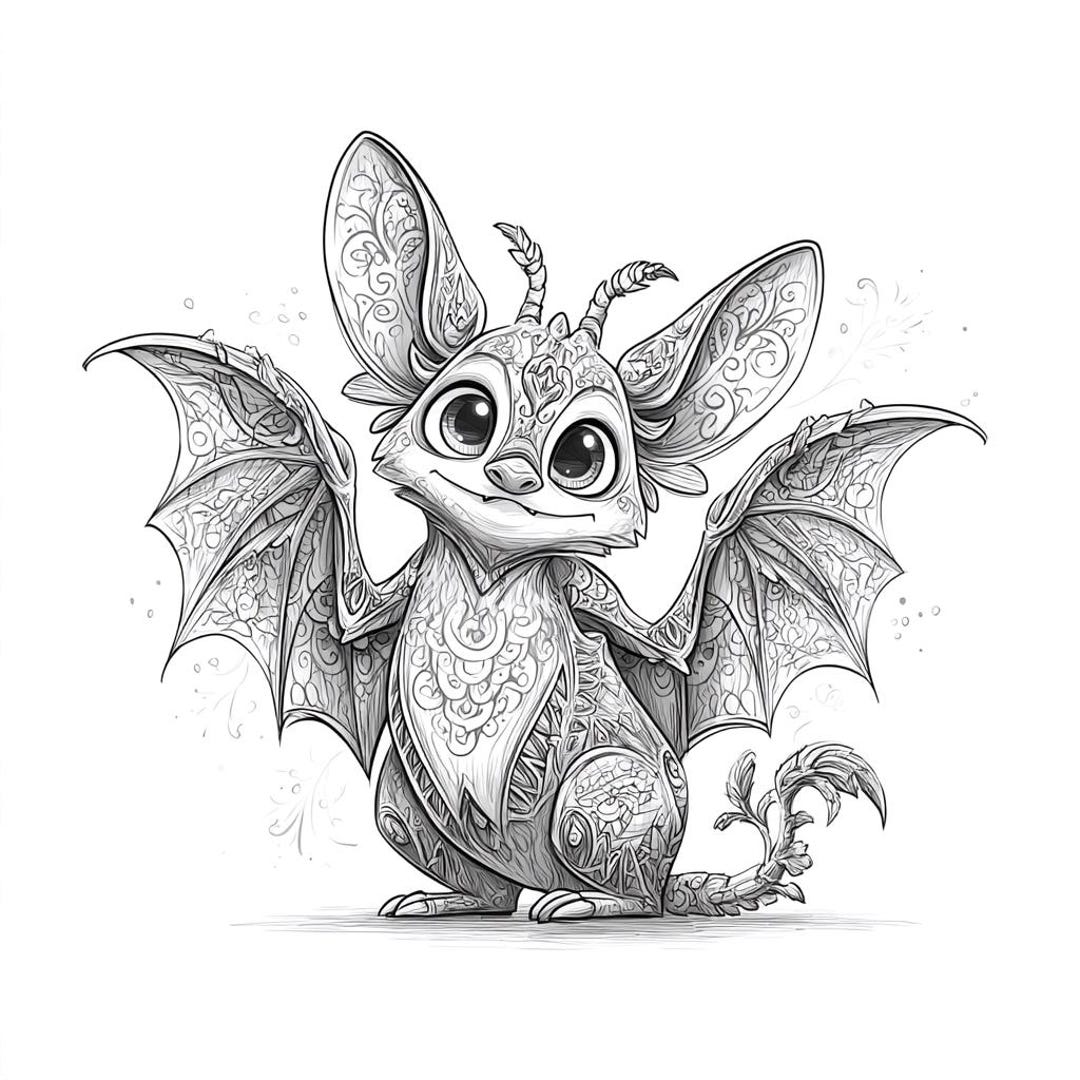 コウモリの漫画線画イラスト 白黒バンドル 1 36 デジタル Ai 線画 PNG-SVG (デジタルダウンロード) - Etsy 日本, image size:1080x1080