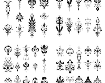 Dividers Art Nouveau  Black and White Bundle 1   300  Digital Ai Line Art  Svg-Png
