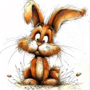 Bunny Crazy  Cartoon Color Bundle 2   30  Digital Line Art AI  Svg-Png
