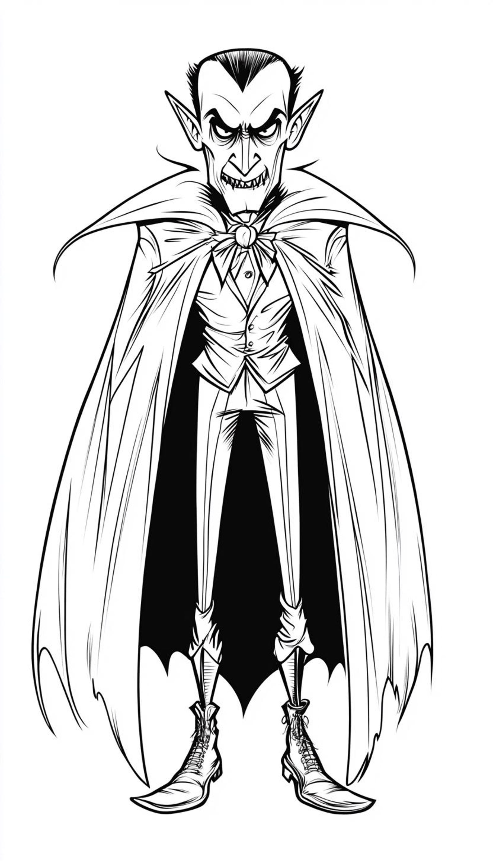 Dracula Cartoon Line Art Illustration Black and White Bundle 1 54 ...
