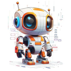 Robots Cartoon Bundle 4  42 Digital Line Art AI  Svg Png