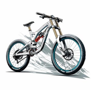 Mountain Bike Bundle 1    16 Digital Ai Line Art PNG-SVG (Digital Download)