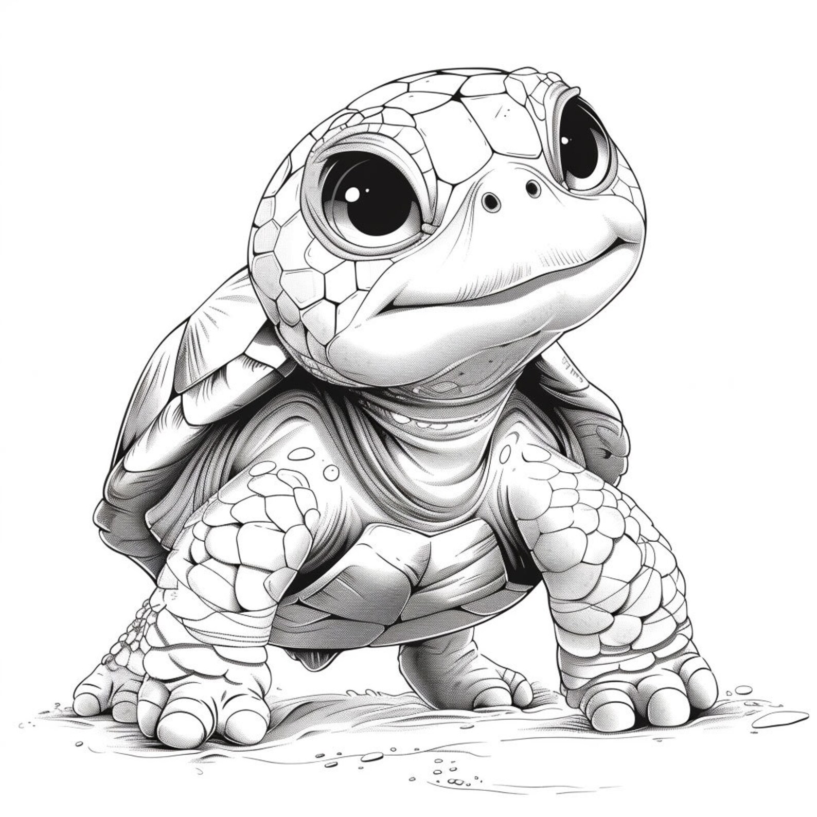 Turtles Cartoon Black and White Bundle 1 120 Digital Line Art Ai Svg ...