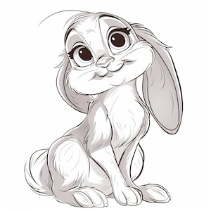 Rabbit Lop Style Cartoon Bundle 2     70  Digital Line Art Ai  PNG SVG
