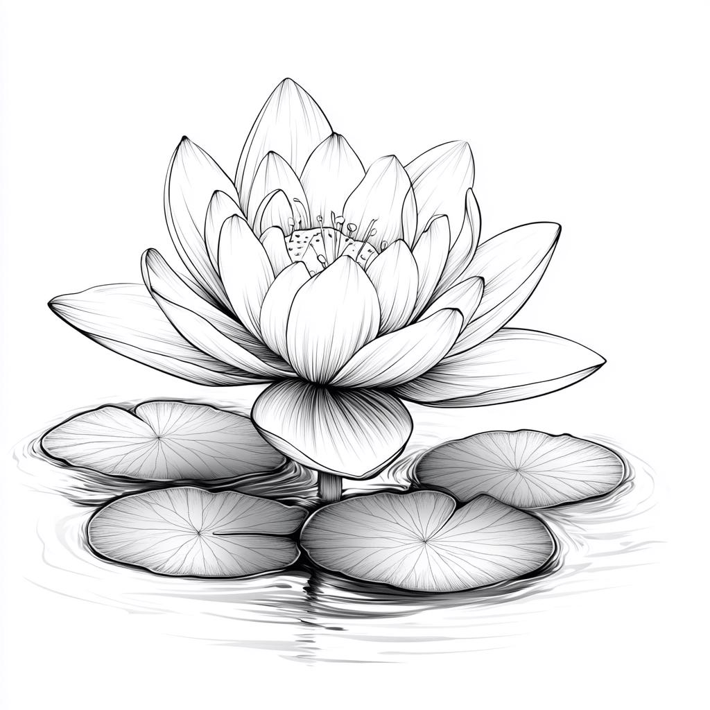 線画 仏像 蓮の花 高齢者レク素材 蓮(花)｜定番塗り絵｜介護レク広場