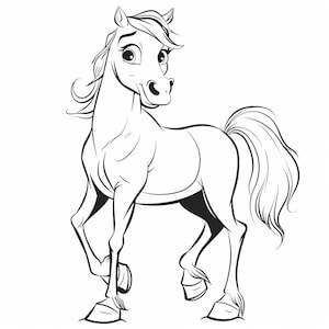 Horse Cartoon Bundle 1    70  Digital Line Art Ai  Svg-Png