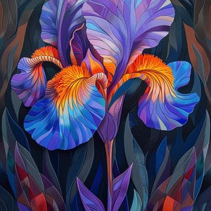 Iris - PopArt Color Illustration Bundle 2   36 Digital Ai Line Art PNG-SVG (Digital Download)
