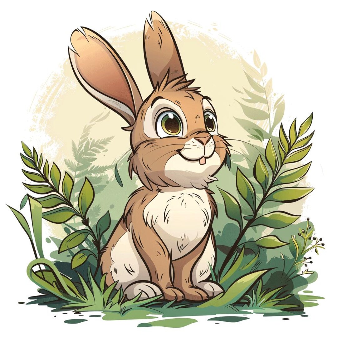 Rabbit-forrest Cartoon Color Bundle 3 24 Digital Line Art AI PNG SVG ...