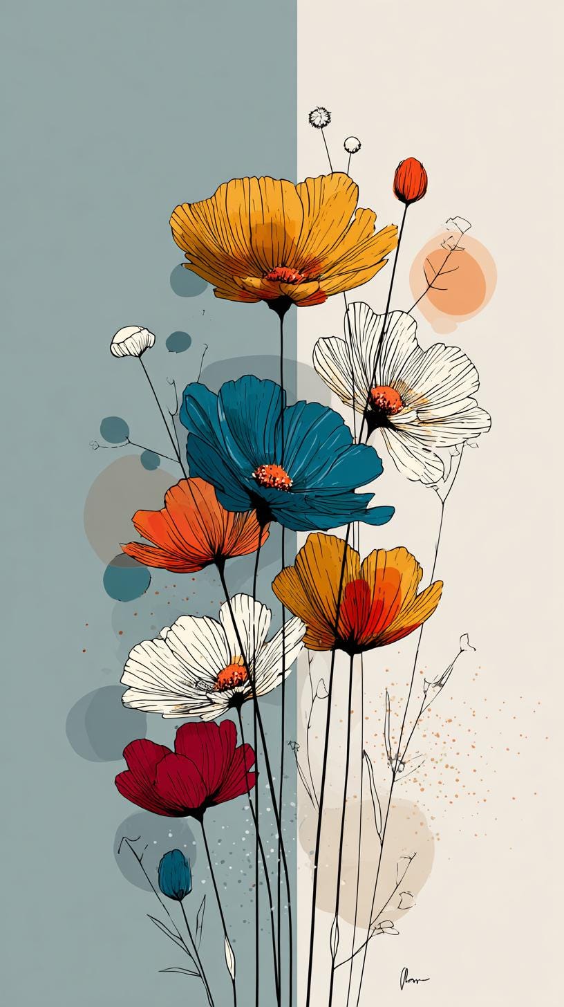 Spring Flowers Line Art Color Bundle 2 18 Digital Line Art Svg-png Ai ...