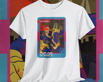 Laser Eyes - superhero trading card design t-shirt