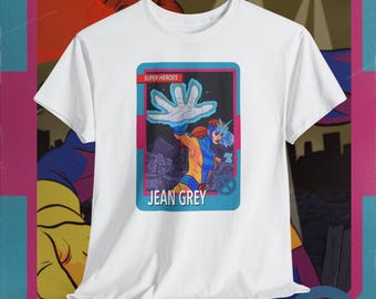 Battle on the Blue area of the Moon - superhero trading card design t-shirt