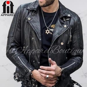 Genuine Black Leather Jacket Mens | Sheepskin Biker Leather Jacket Men | Handmade Mens Motorcycle Leather Jacket | Leather Jackets For Men
