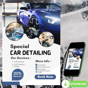 Special Repairs Services Flyer, DIY Flyer Template Design, Auto Detailing Flyer, Automotive Business, Premade Mechanic Shop Car Repair Flyer