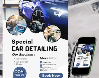 Special Repairs Services Flyer, DIY Flyer Template Design, Auto Detailing Flyer, Automotive Business, Premade Mechanic Shop Car Repair Flyer