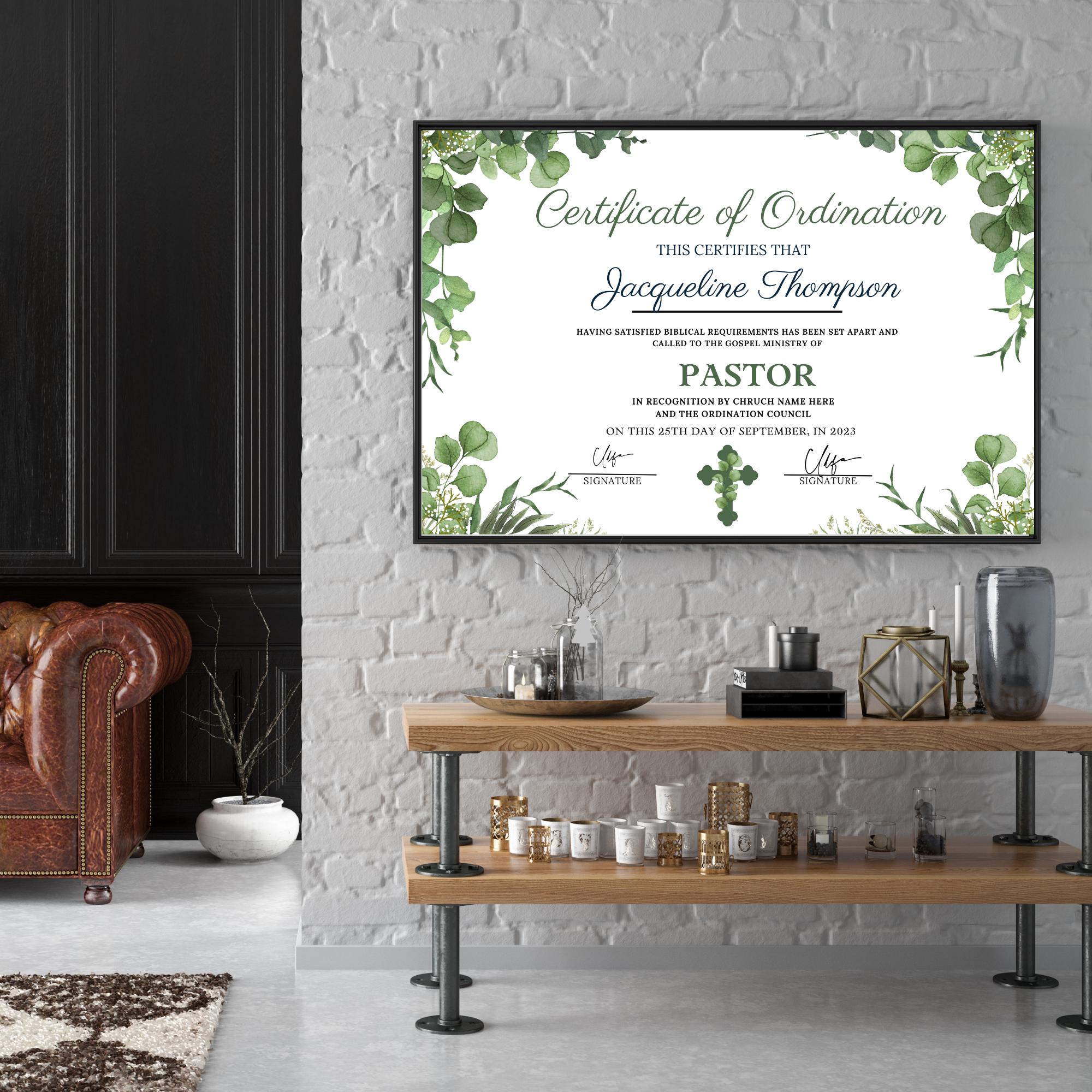 Editable Ordination Application Form Editable Certificate of Ordination Template: Gospel Ministry Form ...