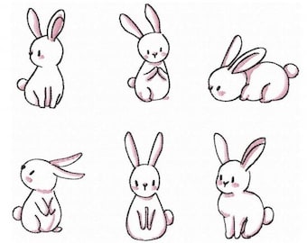 Bunny Embroidery Design: Tattoo & Sublimation Clipart (SVG)
