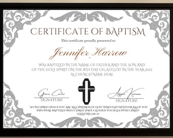 Printable Baptism Certificate Template: Modern Religious Keepsake (PDF Download, 11x8.5 & A4 Sizes)