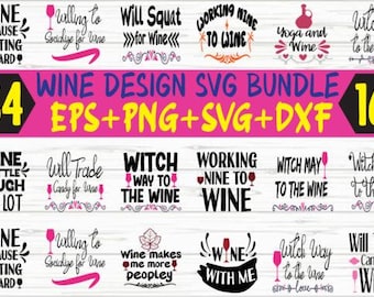 Wine Sayings SVG Bundle: Wine Lover Decals, Cricut & Silhouette (Digital Download)